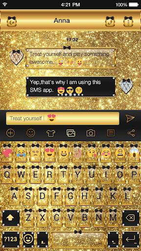 Gold Glitter Emoji Keyboard screenshot 3
