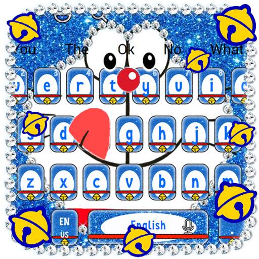 Kawaii Blue Cat Diamond Keyboard 10001002