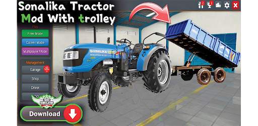 Mod BUSSID Sonalika Tractor screenshot 4