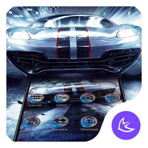 Blue Racing Speed Car - APUS launcher theme 69.0.1001