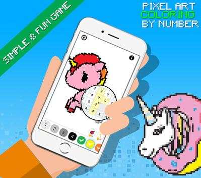 Unicorn Pixel Art - Coloring By Number screenshot 1
