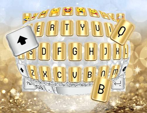 Gold Silver Emoji Keyboard स्क्रीनशॉट 5