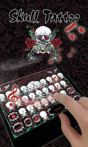 Skull Tatto GO Keyboard Theme स्क्रीनशॉट 2