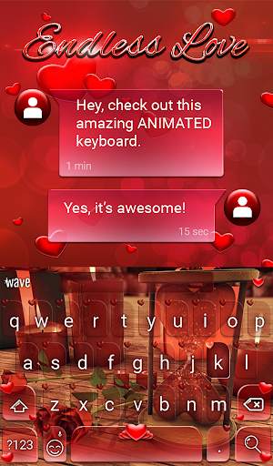 Endless Love Animated Keyboard   Live Wallpaper स्क्रीनशॉट 3