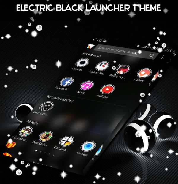 Electric Black Launcher Theme screenshot 1