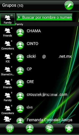 THEME GO CONTACTS AERO GREEN screenshot 4
