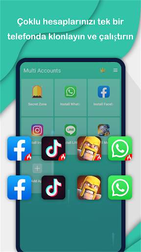 Multi Accounts - Birden çok hesap & Paralel app screenshot 1