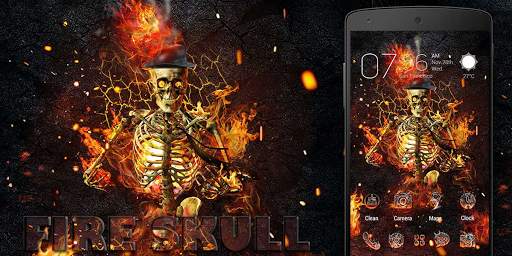 Fire Skull Parallax Go Launcher Theme screenshot 5
