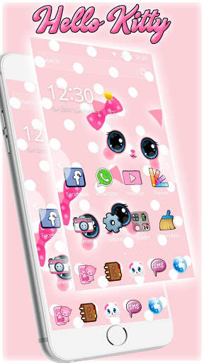 Hello Princess Kitty Pink Cute Cartoon Theme screenshot 3