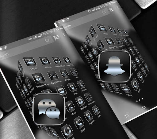 Black Silver Launcher Theme screenshot 4