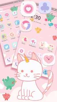 Pink Unicorn Cat Theme screenshot 1