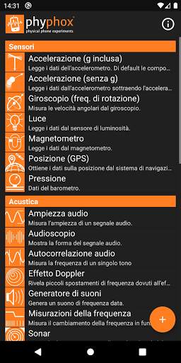 phyphox screenshot 1