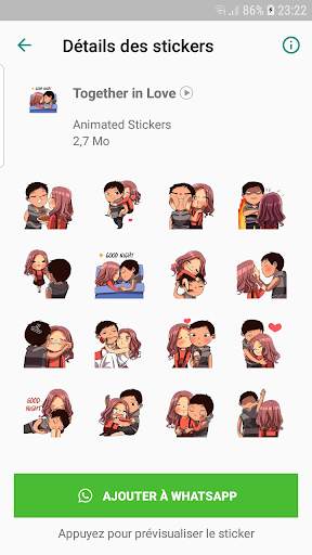 Animated stickers GIF love screenshot 4