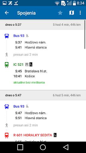 Cestovné poriadky CP screenshot 5