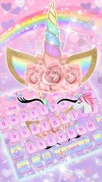 🦄Süße Blume Einhorn Tastatur Thema screenshot 1