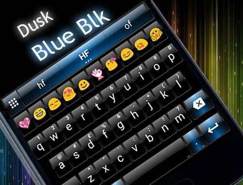 Dusk BlackBlue Emoji Keyboard screenshot 6