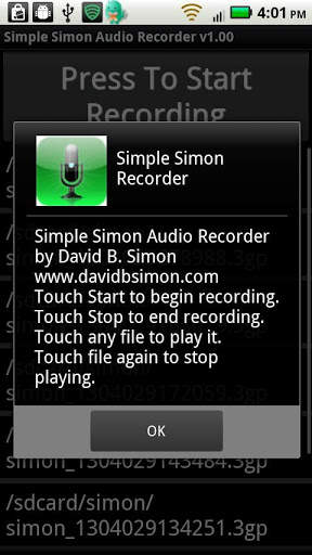 Simple Simon Voice Recorder screenshot 2