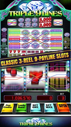 Triple 9 Lines Diamond Slots screenshot 1