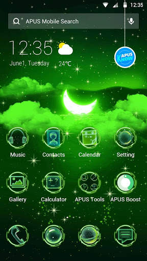 Green Moon-APUS Launcher free theme screenshot 1