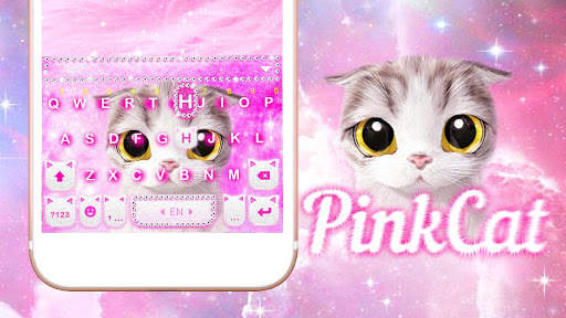 Tema Keyboard Pink Cat screenshot 1