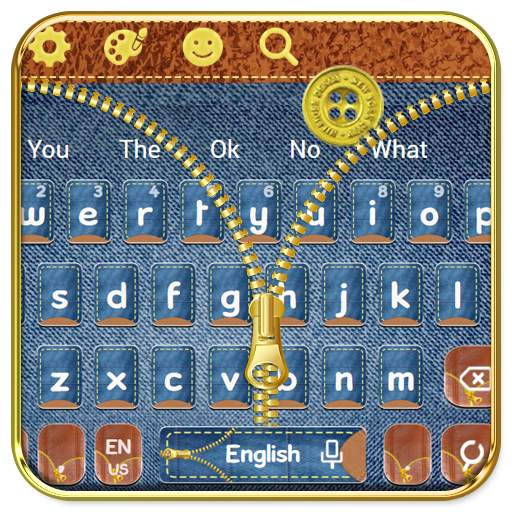 Jeans Gold Zipper Keyboard Themes 10001002