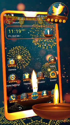 Diwali Fireworks Launcher Theme screenshot 1
