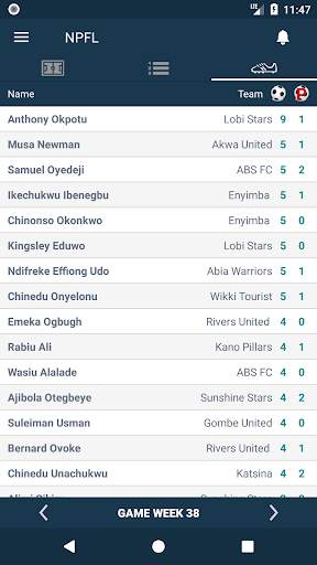 Results for Nigeria Premier League. Live scores screenshot 3