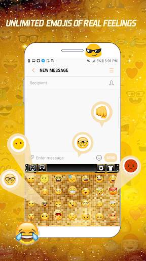 Gold Keyboard: Golden Keyboard Theme screenshot 1