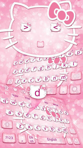 😍Pink Kawaii Kitty Keyboard Theme screenshot 1