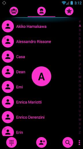Dialer Flat Black Pink Theme screenshot 2