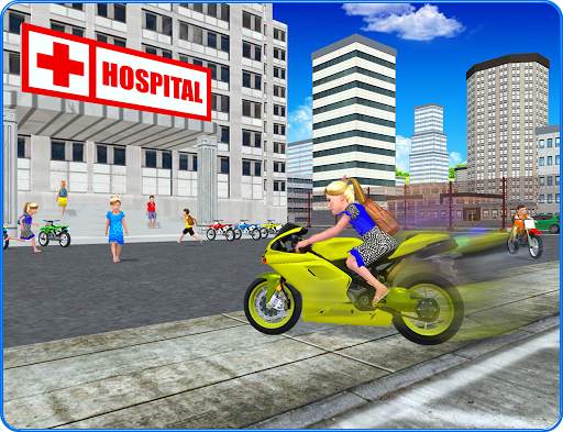 Kids School Highway Traffic Bike Racing screenshot 12