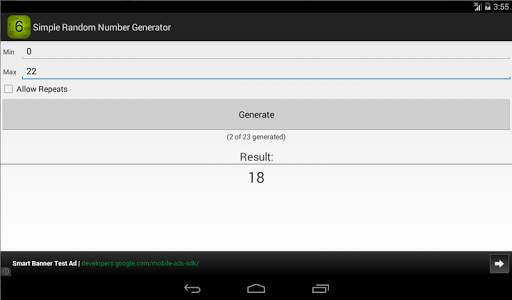 Simple Random Number Generator screenshot 2