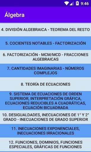 Álgebra Preuniversitario screenshot 2