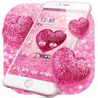 Pink Glitter Love Heart Theme icon