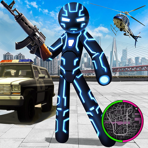 Black Stickman Rope Hero Gangstar Crime icon