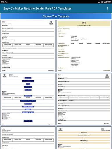Easy CV Maker Resume Builder Free PDF Templates screenshot 12