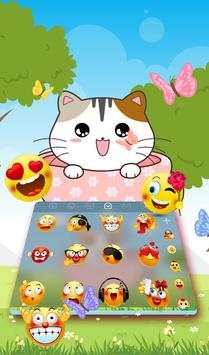 3D adorable cup cat Keyboard Theme screenshot 4