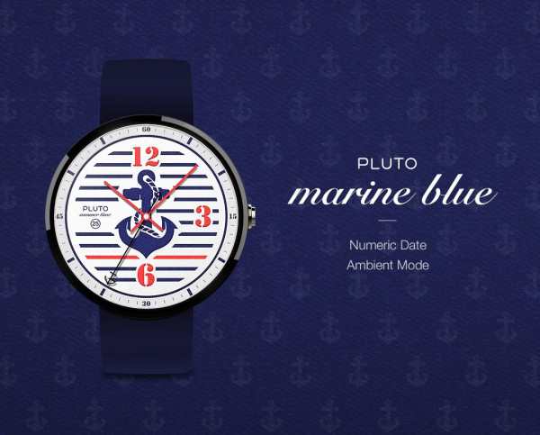 Marine Blue watchface by Pluto 1 تصوير الشاشة