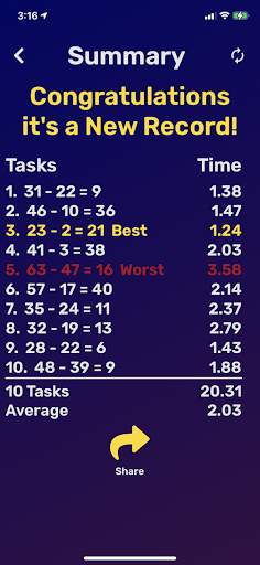Speed Math - Human Calculator screenshot 1