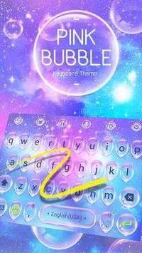 Pink Water Bubble Drop Keyboard Theme & Emoji screenshot 3