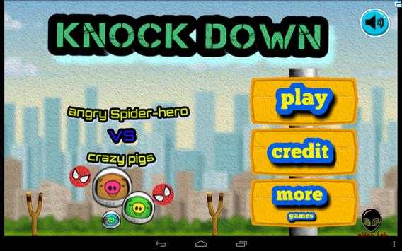 knock down : angry spider-hero VS crazy pigs screenshot 1