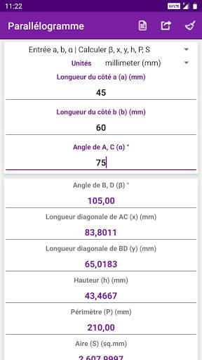 Calculatrice de géométrie screenshot 3