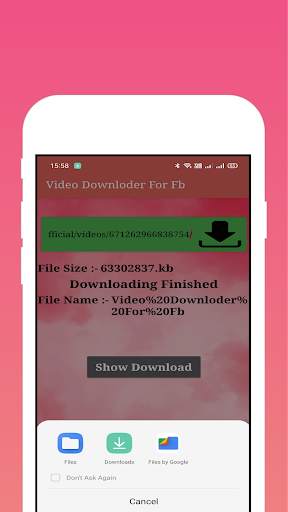 Video Downloder For Fb स्क्रीनशॉट 8