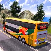0ffroad turis bis menanjak gunung mendorong logo