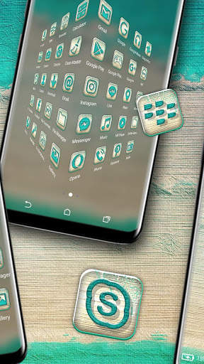 Khadi Texture Aqua Launcher Theme screenshot 3