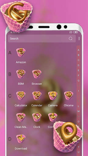 Golden Pink Ice Cream Launcher Theme screenshot 2