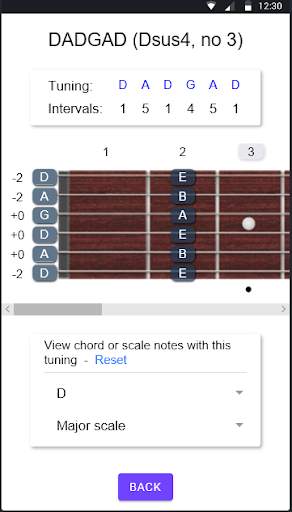 Guitar Open Tuning Reference скриншот 3