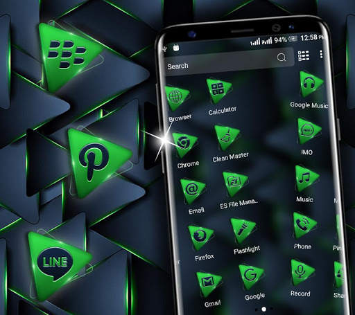 Neon Green Triangle Launcher Theme screenshot 2