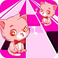 perfect pink tiles:cat piano-magic kids-music song logo