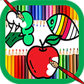 coloring Fruits, Vegetables And Fish icon